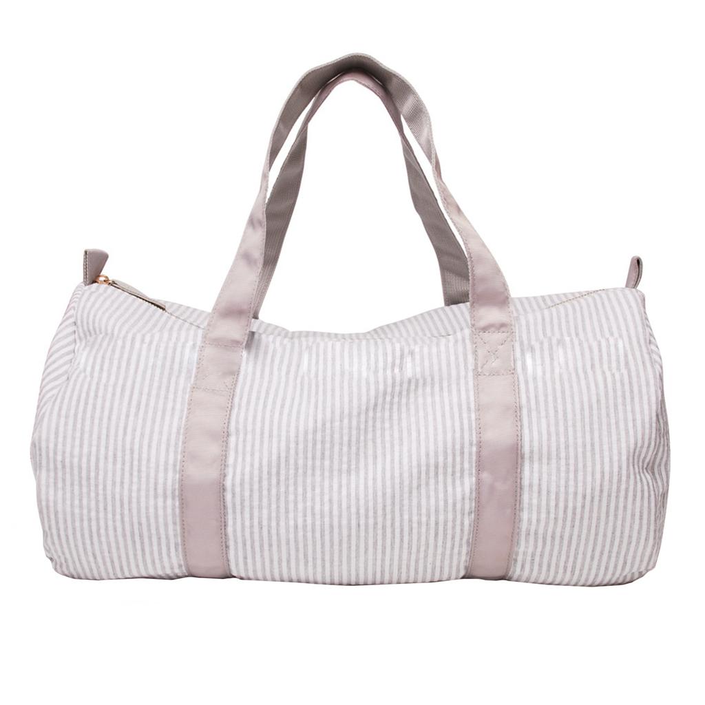 Personalized Duffel Bag, Seersucker Duffle Bag With Name, Travel Bag Custom Bag Small Sports Gym Ballet Bag