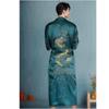 Ethnic Chinese Style Men's Clothing Men's Dalong Bathrobe Bathrobe Dragon Robe Tang Suit Pajamas Nightgown Home Service Embroidered Dalong