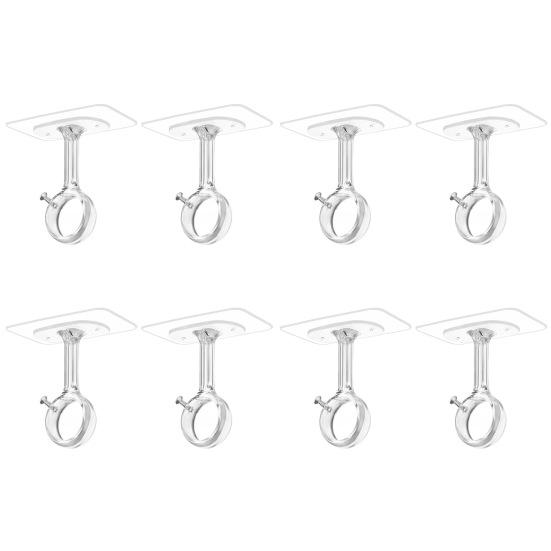 Curtain Rod Holder Brackets Strong Load-bearing Adjustable Simple Installation Ceiling Mounted Self Adhesive Curtain Rod Hooks