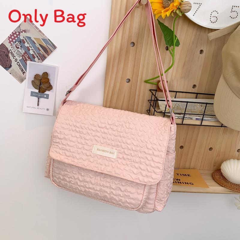 Nylon Cloud Bag For Women With Wrinkled Design And Zipper Closure Perfect For Casual Daily Use