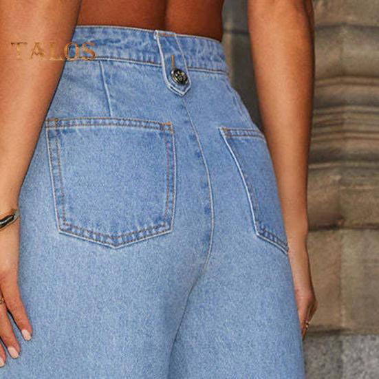 Women's Denim Outfits Sleeveless Casual Button Down Sleeveless Tank Top Vest High Waist Wide Leg Jean Pants