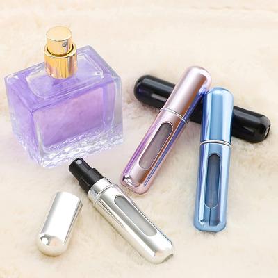 8/5ml Φορητό δοχείο υγρού ατμοποιητή αρωμάτων για καλλυντικά που ταξιδεύουν Μίνι σπρέι αλουμινίου Alcochol Empty Refillable Bottle