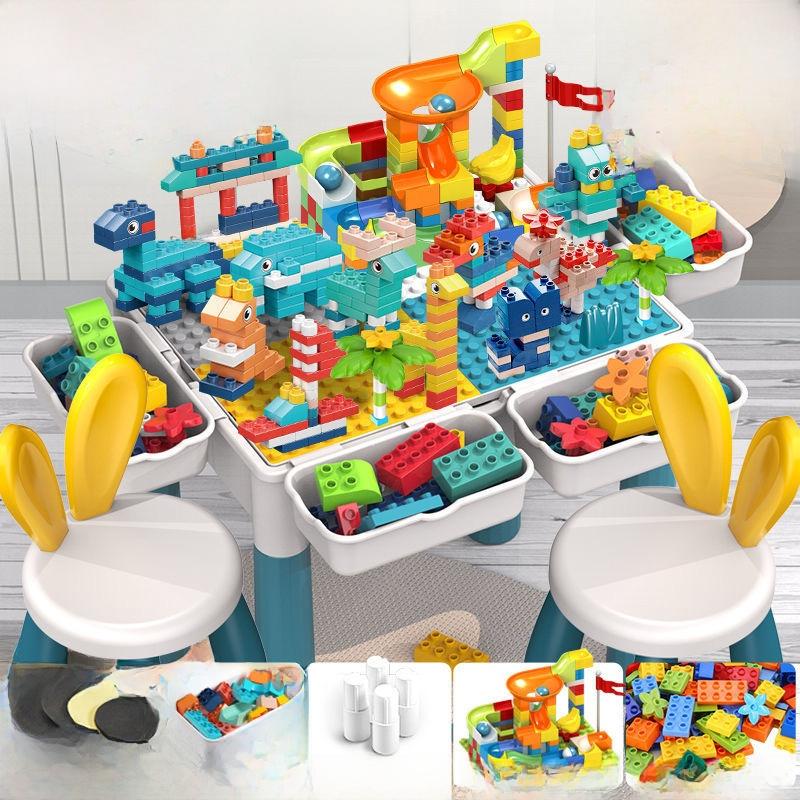 Large Multi-Functional Children's Building Blocks Table Educational Assembly Toy Study Desk for Boys And Girls Big Granular