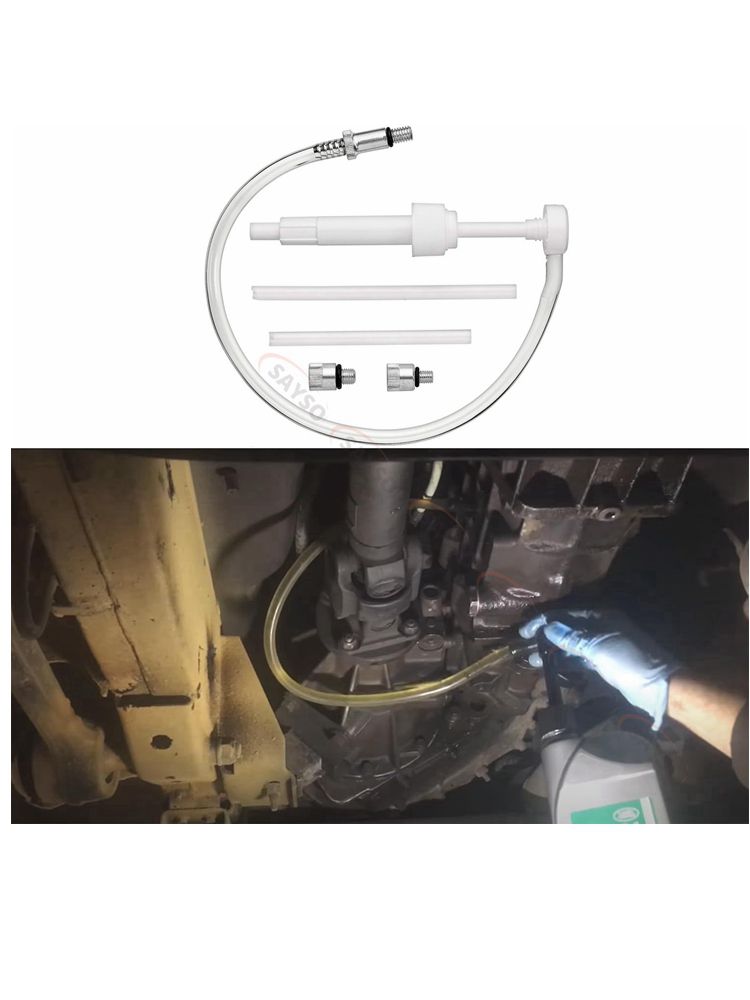 Lower Unit Gear Oil Pump for Standard Quart Bottles Includes 3/8 Inch Metal Swivel 8mm/10mm Fit Most Marine Boat Outboard Motors