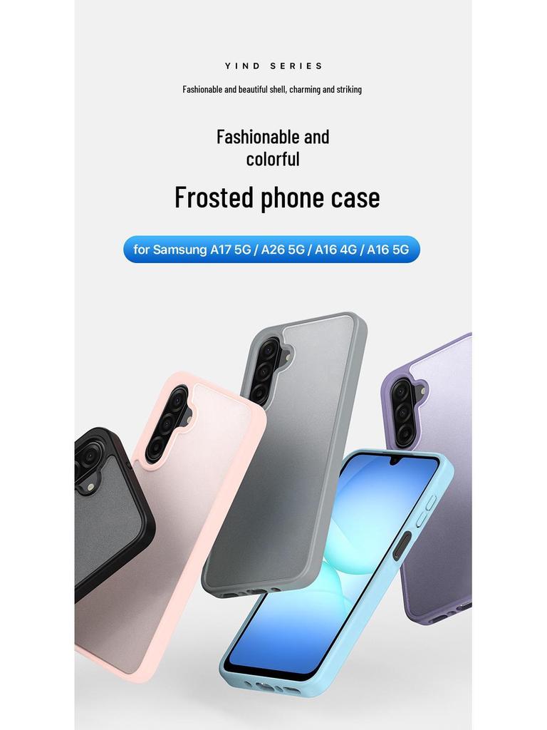 Skin-Feel Matte Phone Case for Samsung A17, A07, A27, A56 - Full Coverage & Transparent Back Cover