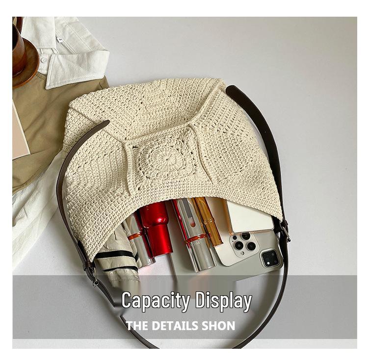 Stylish Large-Capacity Woven Beach Bag - Versatile Fashion and Daily Commute Underarm Accessory