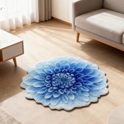 3D Flower Plush Floor Mat Washable Non-slip Area Rug Absorbent Quick Dry Living Room Bedroom Bathroom Kitchen Decoration Carpet