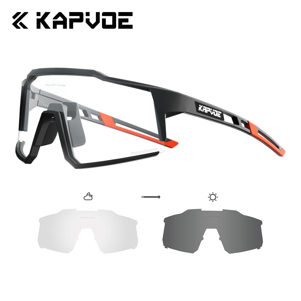 Kapvoe Photochromic Hiking Eyewear Cycling Glasses UV400 MTB Clear Mountain Bike Bicycle Sunglasses for Men Women Sports Glasses