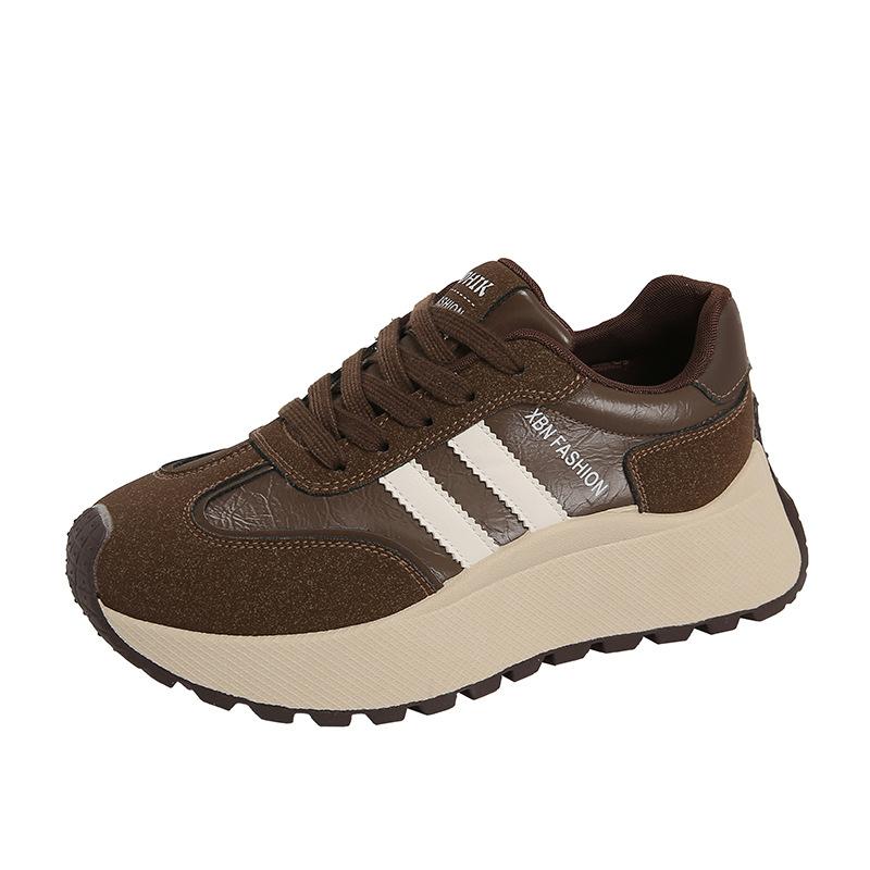 

2025 Обувь Форреста Гампа женская осенняя новинка корейская версия ins студенческая повседневная платформа спортивная обувь универсальная обувь для скейтборда уличная фотография BN023 40 коричневый