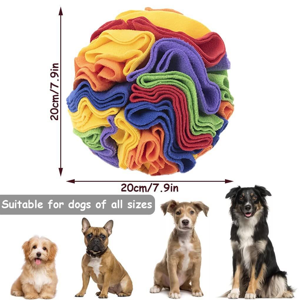 Colorful Soft Fleece Dog Snuffle Toy Snuffle Ball for Dogs Cats Smell Training Interactive Puzzle Hide and Seek Plush Dog Toy