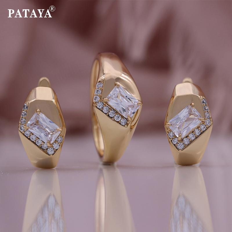 

PATAYA Geomet Shape Белый искусственный циркон Простой щедрый индивидуальный набор