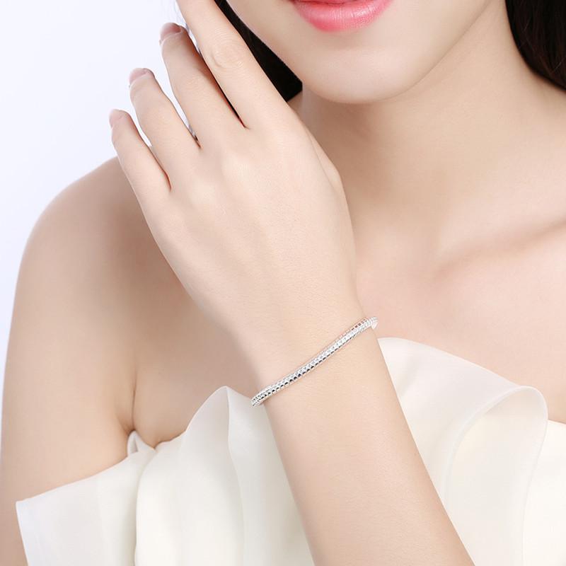 New 925 Sterling Silver 3mm Snake Chain Basis Bracelet for Woman Charm Wedding Engagement Fashion Party Jewelry Gift