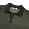LEDEPT Two-Tone Open Collar Raglan Pullover [Khaki]