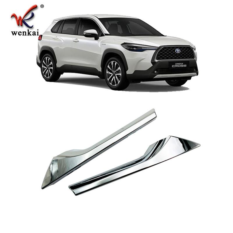Upper Front Center Grille Grill Mesh Face Decor Strip Cover Trim For Toyota Corolla Cross - ABS Chrome /Blue Accessories