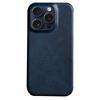 For iPhone 16 Pro Case Calf Texture PU Leather Hard PC Protective Phone Cover