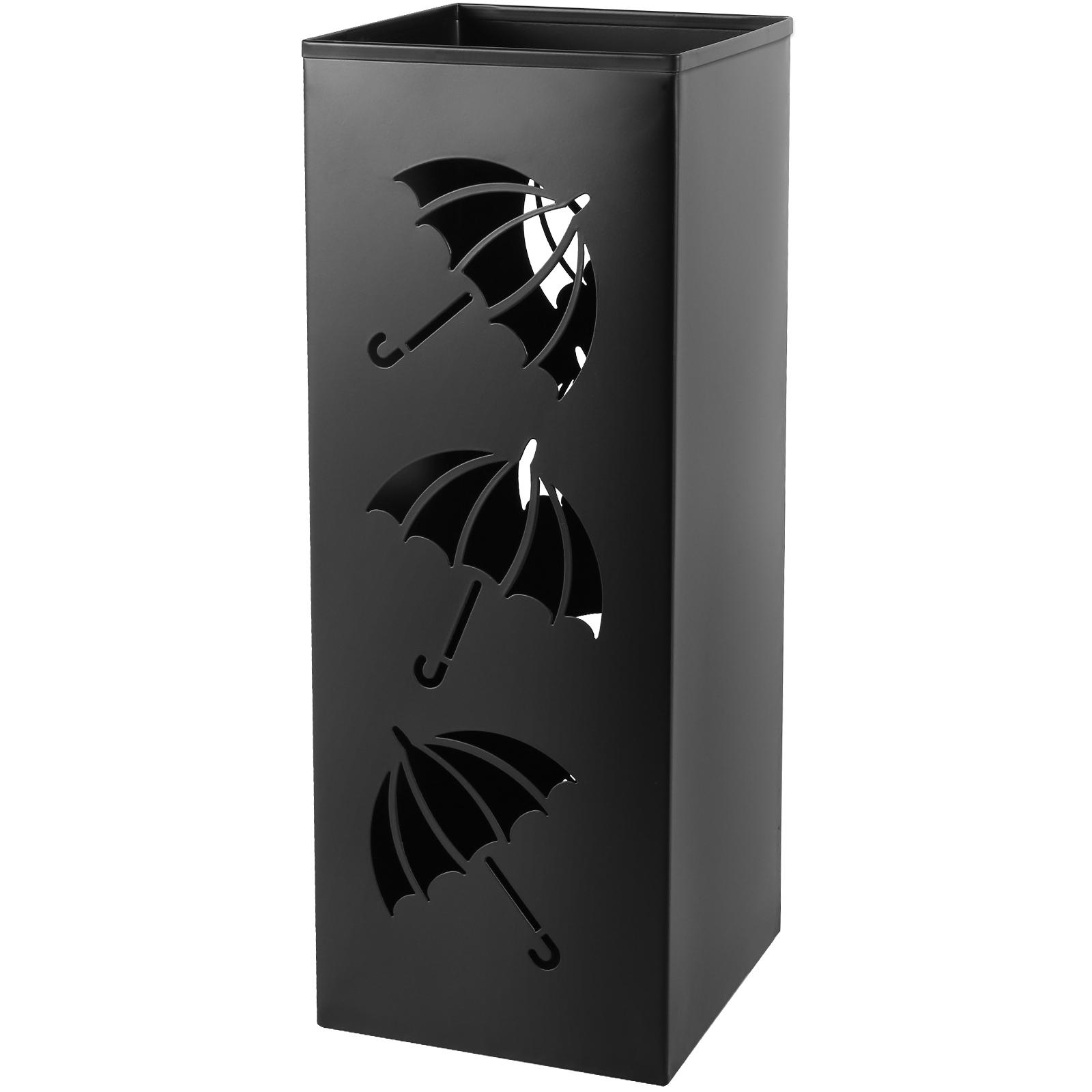 

Металлический держатель для зонта, квадратная стойка для зонта, декоративный держатель для зонта, мусорное ведро, многоцелевой держатель для тростей для прихожей чёрный