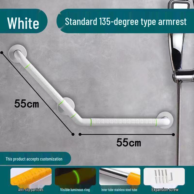 Barrier-Free Stainless Steel Safety Handrail for Elderly and Disabled - Anti-Slip Grab Bar for Toilet and Washroom