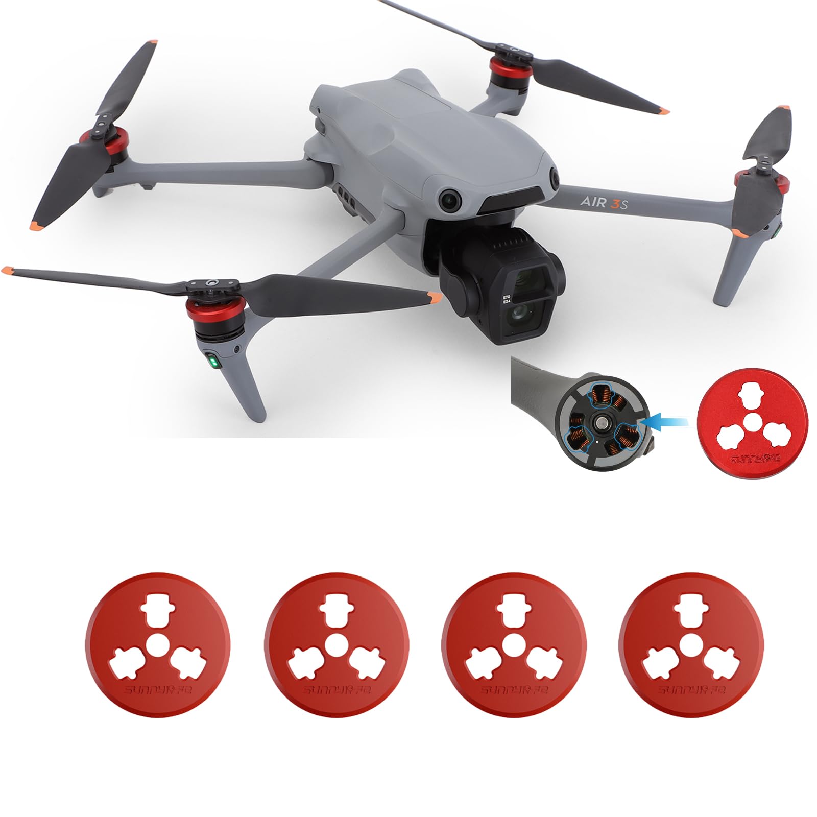 

Кришка двигуна дрона AIR 3S Універсальна кришка двигуна DJI Air 3 3 Pro 3 Захисний чохол із алюмінієвого сплаву подовжує термін служби пилозахисного та
