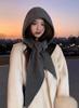 Winter Knit Balaclava Hat with Neck and Hooded Slimming and protection from the solid Perfect for or cycling Women's Hood, 2-in-1 Warmer, Scarf.