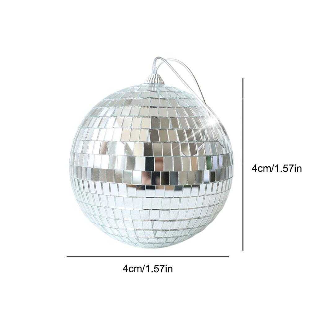6/12pc Mini Mirror Disco Ball Christmas Tree Ornament for 70s Disco Themed Party Decor Reflective Hanging Pendant for Wedding
