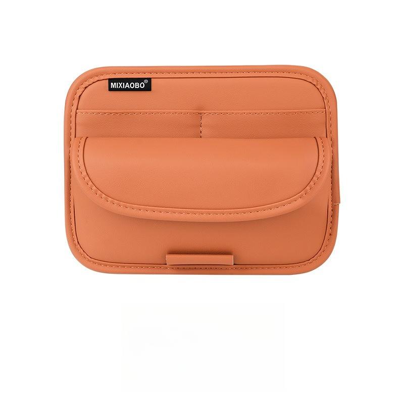 

PU Leather Car Sunshade Glasses Bag Wear-resistant Auto Sun Visor Card Organizer Sunglasses Storage Bag Accessories помаранчевий