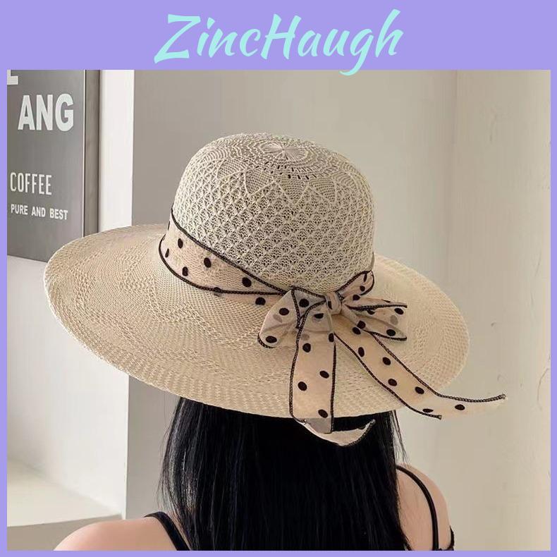 Sun Protection Hat For Women With Wide Brim And Butterfly Bow Summer Beach Beachwear