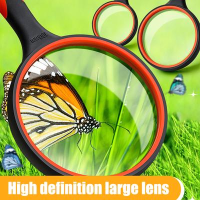 75Mm Handheld Magnifying Glass 10X For Kids Seniors Non-Slip Reading Magnifier Lens For Classroom Science Nature Exploration