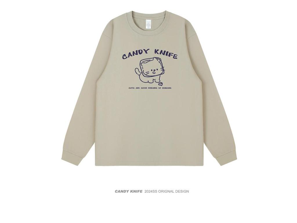 Retro Cartoon Print Unisex Long Sleeve T-Shirt - Autumn/Winter Streetwear