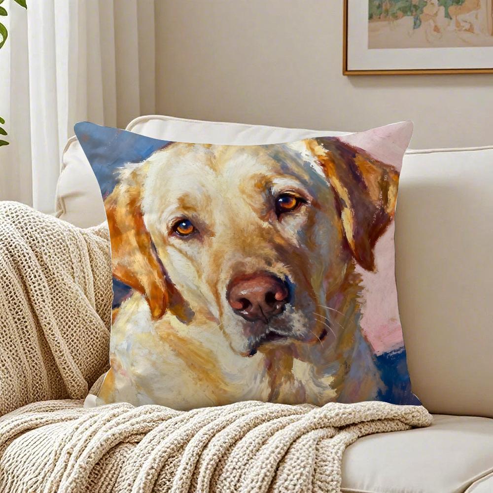 Labrador Retriever Pillow Friendly Dog Plush Cushion Cushion Cover Pillowcase Antidustmite living Room Sofa Decor Cushion Room
