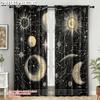 2pcs   Curtain Set 2D Print Astrology Crescent Moon Phase Galaxy Celestial Polyester Woven (without Rod) Decorations Outdoor