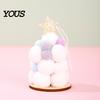 Plush Ball Ornaments Christmas Tree Ornament, Cute Pom Balls Tree-Shaped Hanging Pendant Multicolor Baubles with Star Topper for Wreath Home