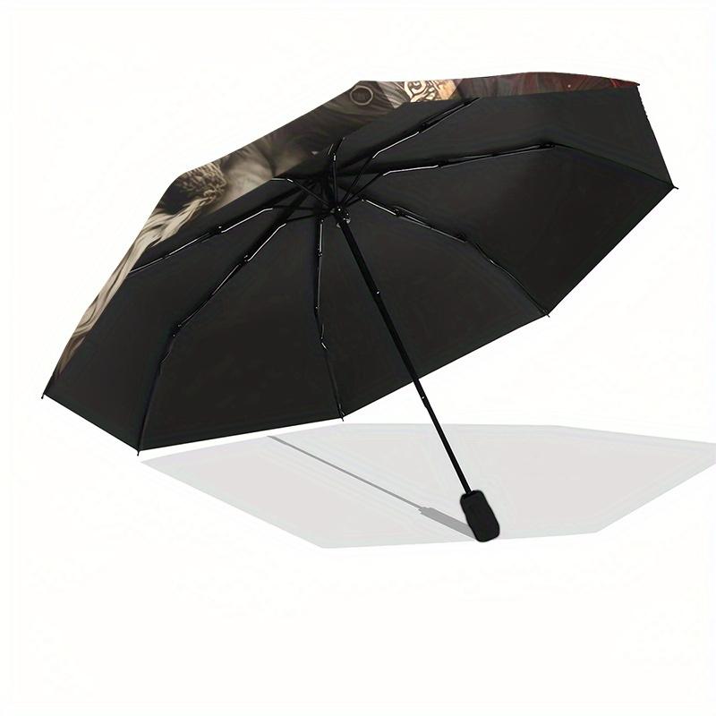 Yin Yang Lions: A Symbolic Fusion of Strength and HarmonyUmbrella, Portable 3-Fold Compact Umbrella for Men & Women Gift