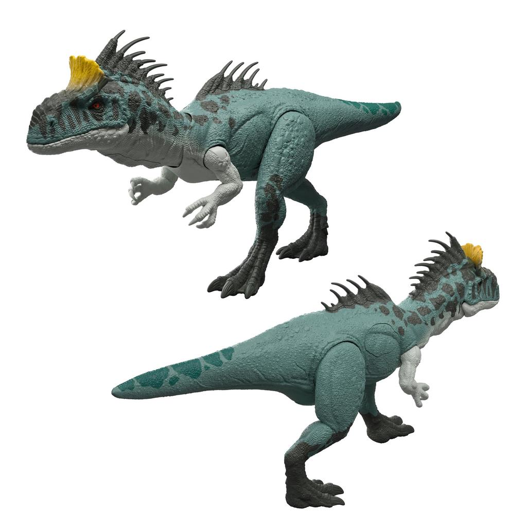 Mattel Jurassic World and Roaring Cryolophosaurus Dinosaur Figure for Kids 31cm in Length Ages 4 and Up Green JKL80 Light-Up - Approx. - - -