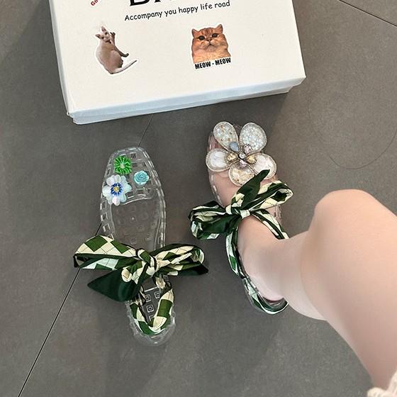 Flowers Wear Mary Jane Shoes 2025 Summer New Fashion Versatile Casual Design Sense Hollow Square Head Single Shoes Women