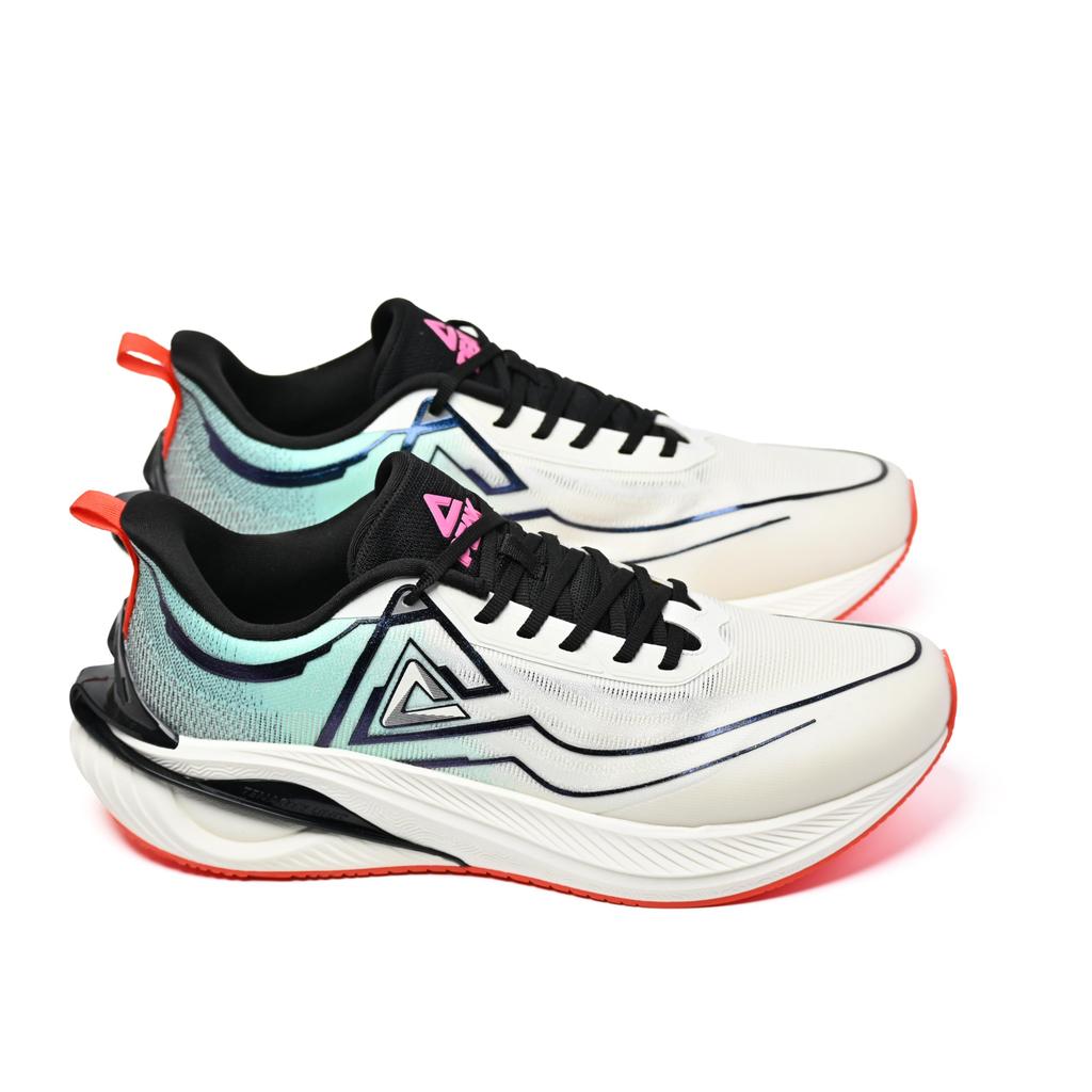 Peak TAICHI LIGHT SHUTTLE EXT51461H Men's Running Shoes, White/Black/Green, Size 26.5cm, E