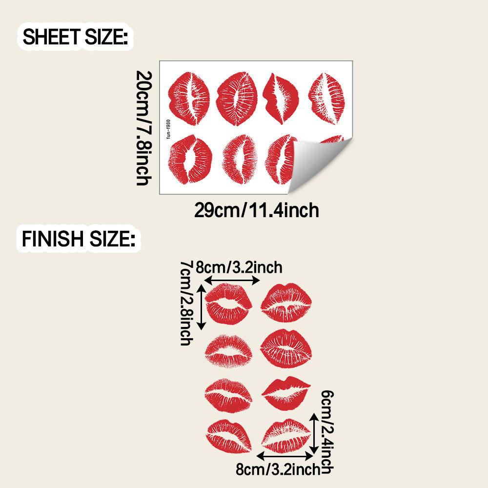 

Personalized Red Lip Print Stickers for Bedroom, Bathroom Background and Wall Decoration