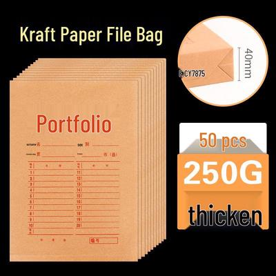 50 Kraft Paper Transparent A4 File Folders - Thickened Quality Office Personnel Bags