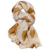 White Scarf with Caramel Spots and Gold Shimmer - Cotton and Viscose, 180x90