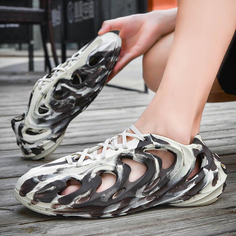 Mode Original Herren Sandalen Leichte Freizeitschuhe für Herren Weiche Sohle Loch Flats Clogs Outdoor Schnürer Strand Hausschuhe Gartenschuhe Sneakers