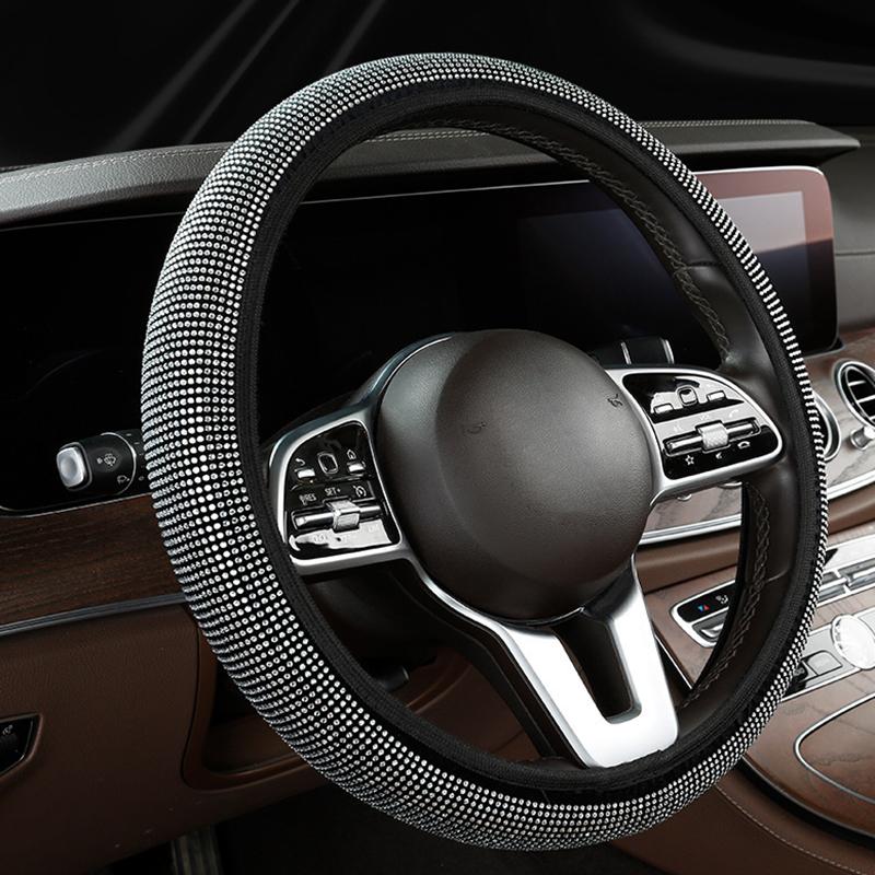 Auto-Lenkradbezug für Frauen und Mädchen, süßer Glitzer, Lenkradbezug mit Bling-Diamant-Auto-Lenkradschutz