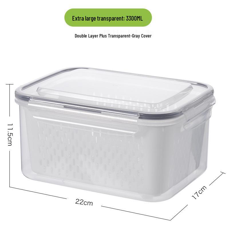 FCM-Certified Refrigerator Drainer Sealing Box with Lid for Fresh-Keeping Vegetables and Fruits
