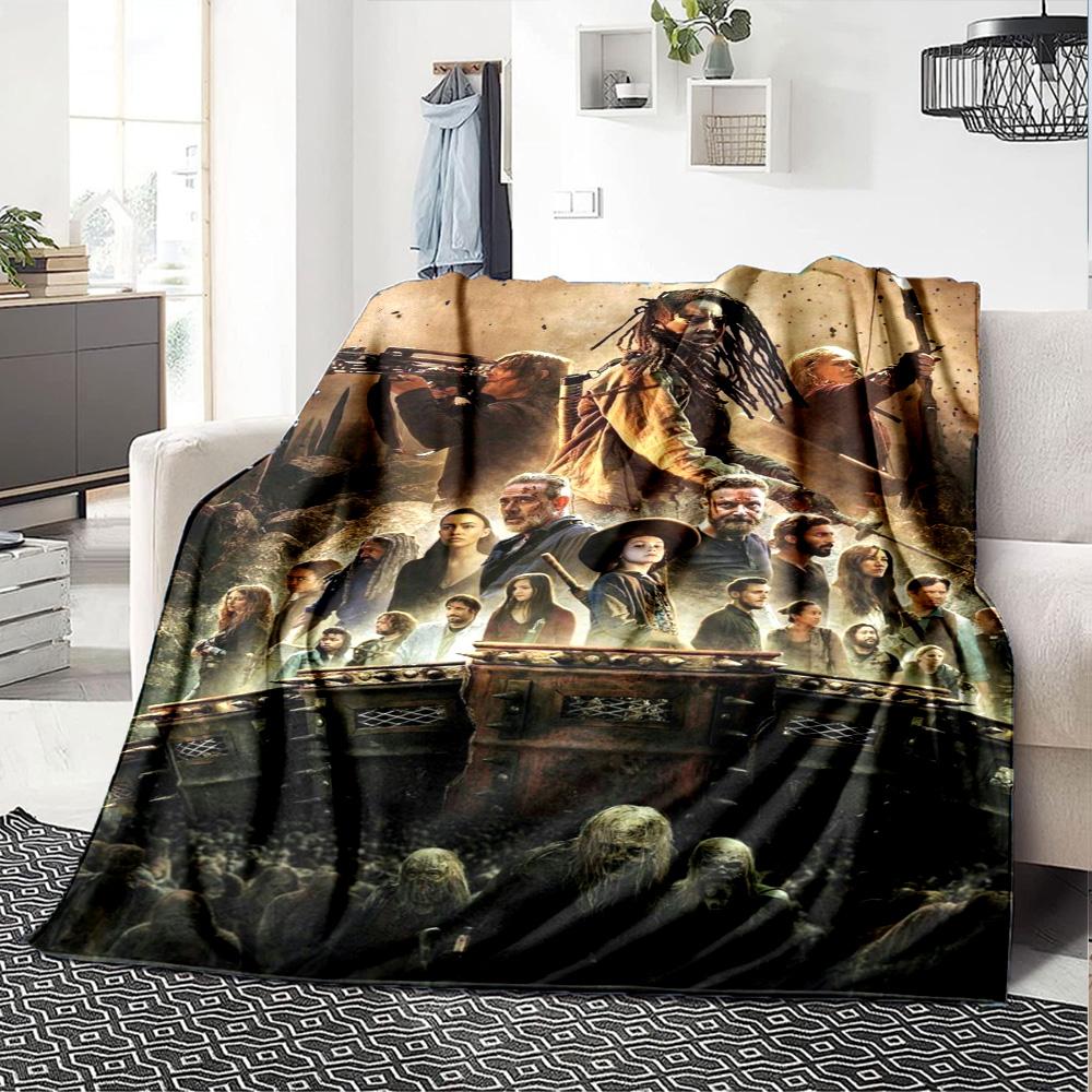 Walking Dead Print Flannel Blanket High Quality Warm Comfortable Cover for All Seasons Perfect for Gifts Home Decor