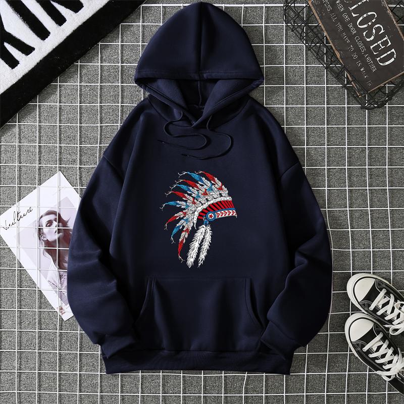 Winter Trend Simple Printed Hoodie Women's Top Fashion Women 100% Pure Cotton Black Loose and Comfortable