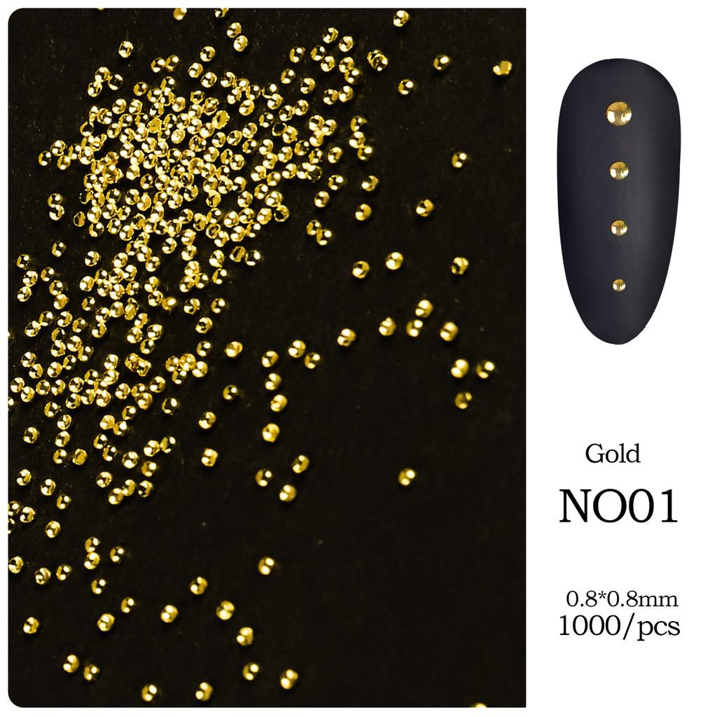 Nail Art Jewelry Mini Small Rice Grains Metal Rivets Nail Art Hollow Nest Nails Star And Moon Jewelry 1000 Pieces