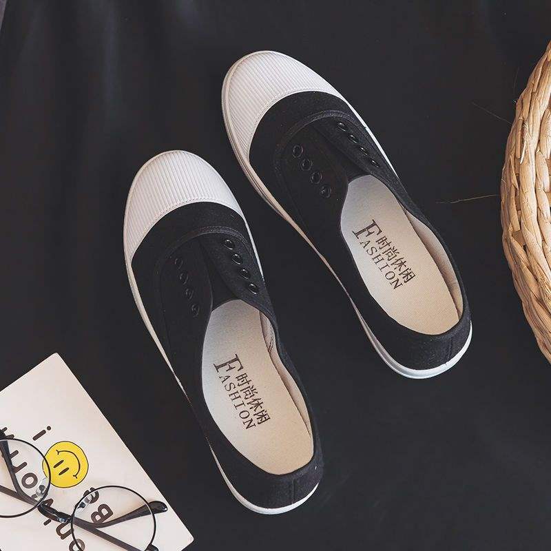 Canvas shoes spring lightweight soft-soled driving one-pedal cloth shoes