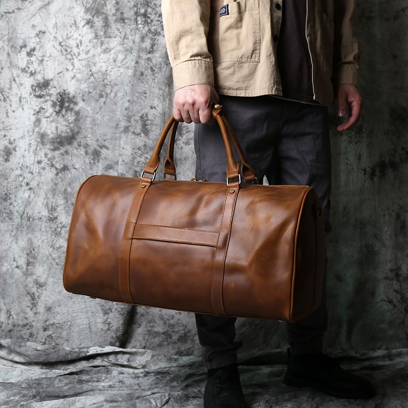 Leather Travel Bag Horse Leather Handbag Top Layer Cowhide Business Trip Shoulder Bag
