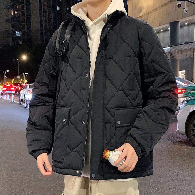 

Мужская зимняя стеганая хлопковая куртка - Сверхтолстая и повседневная, 90-300 Цзиней, Очень большого размера 4XL чёрный