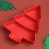 Amosfun Christmas Tree Snack Serving Tray 3 Grids Tree Shaped Plates for Dried Fruits Candy Nuts Treats Snack Christmas Party Favors 7 x 10 x 1.2