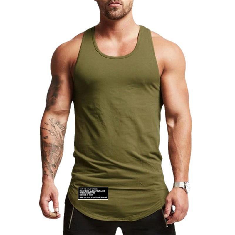Do The Work  Summer Fashion Casual Breathable O-neck Cotton Printed Mens Bodybuilding Fitness Workout Cool Tank Top Plus Size