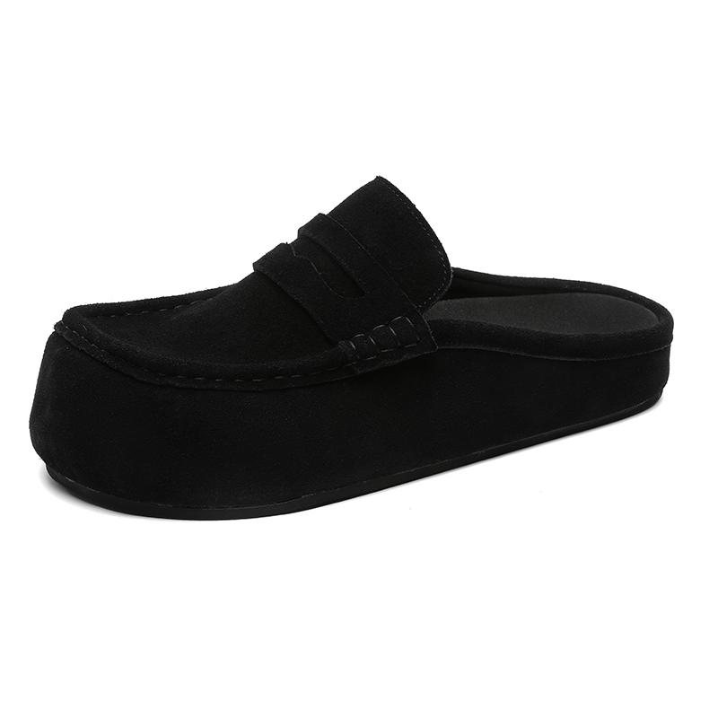 

Мюли Полуботинки Для Мужчин Замшевая Кожа Без Задника Повседневная Обувь Полусабо Лоферы Тапочки 2025 Мода Шлепанцы Сандалии с Открытой Пяткой 38